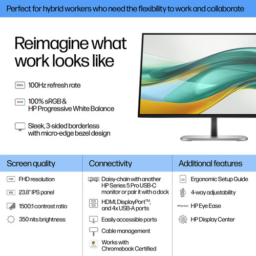 HP Series 5 Pro 23.8 inch FHD Monitor - 524pf HP Series 5 Pro 23.8 inch FHD Monitor - 524pf